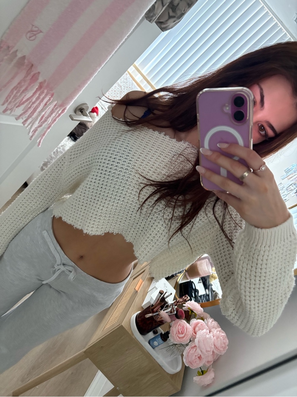 Cropped Cut Neck Knit Cozy Sweater